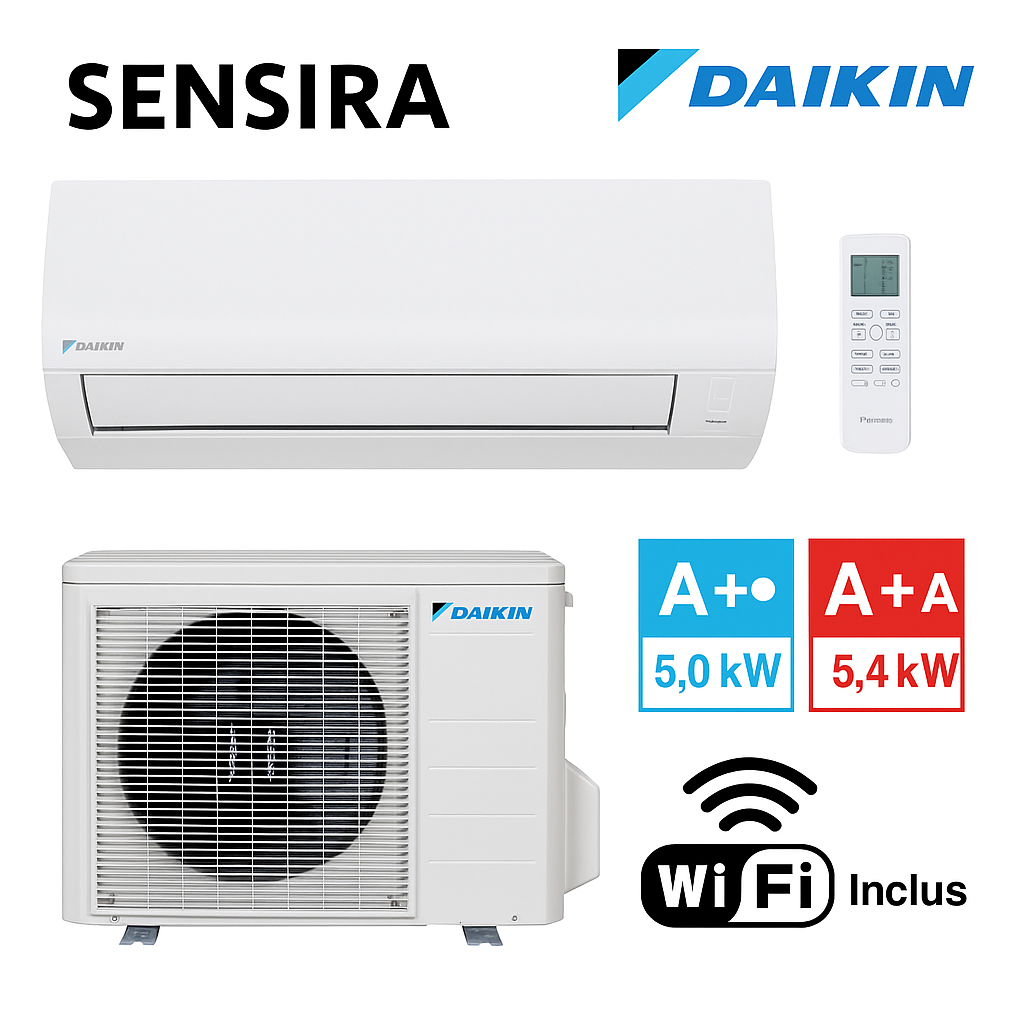Climatiseur Daikin Sensira 5 kW – Réversible, A++/A+++